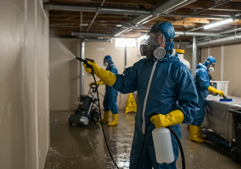 Basement Sanitization and Antimicrobial Treatment process in Mint Hill, NC