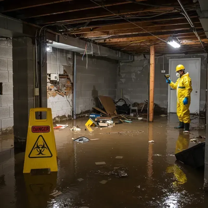 Flooded Basement Electrical Hazard in Mint Hill, NC Property